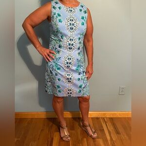 Lilly Pulitzer Frenchie Blue Mosaic Shells - Tropical Blue and Green Shift Dress